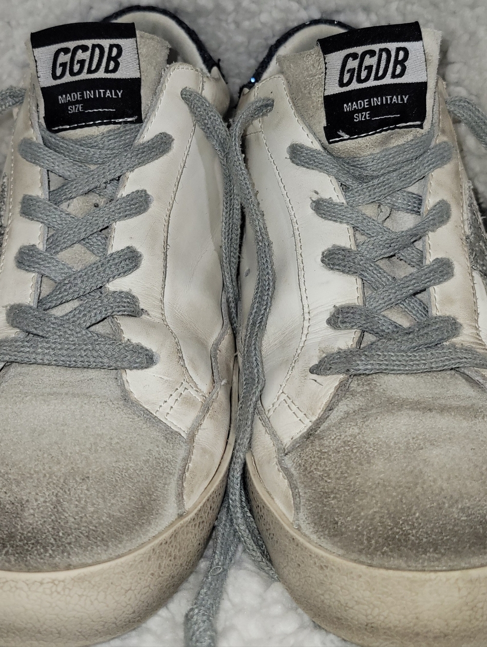 Golden Goose Superstar Sneakers EU 42 US 9 White Glitter Star Distressed Italy - Picture 3 of 16
